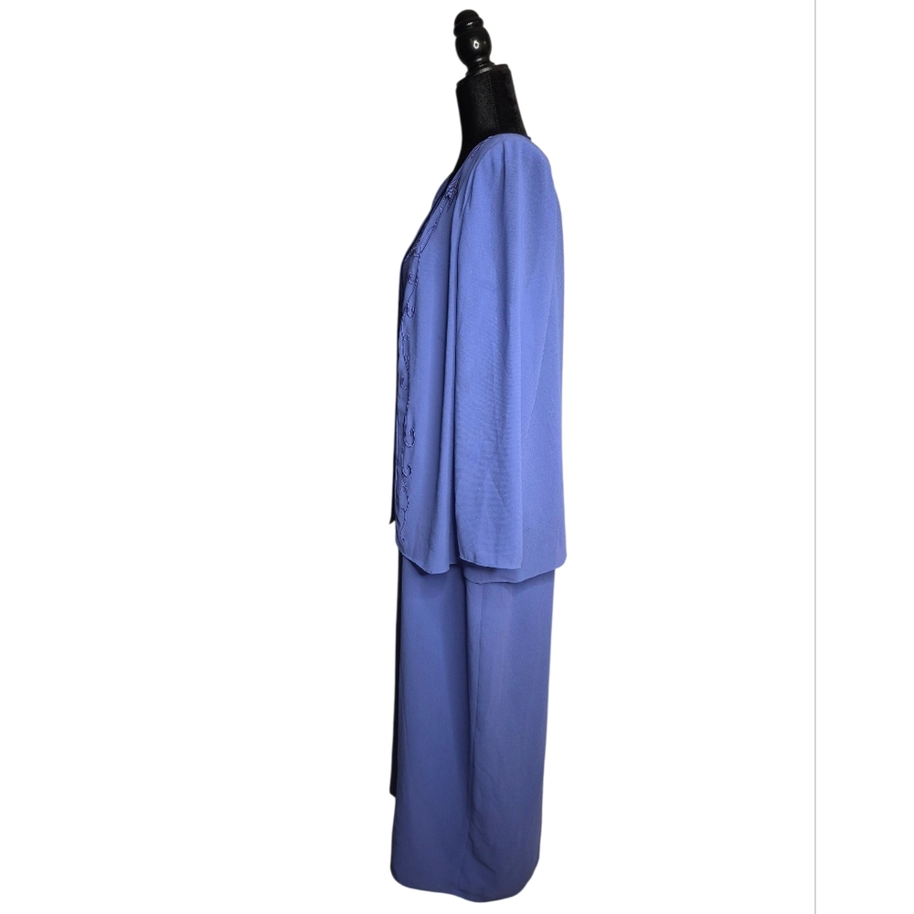 R&M Richards By Karen Kwong Elegant Purple Women's 2 Piece Dress Set (Plus Size) - Picture 6 of 10
